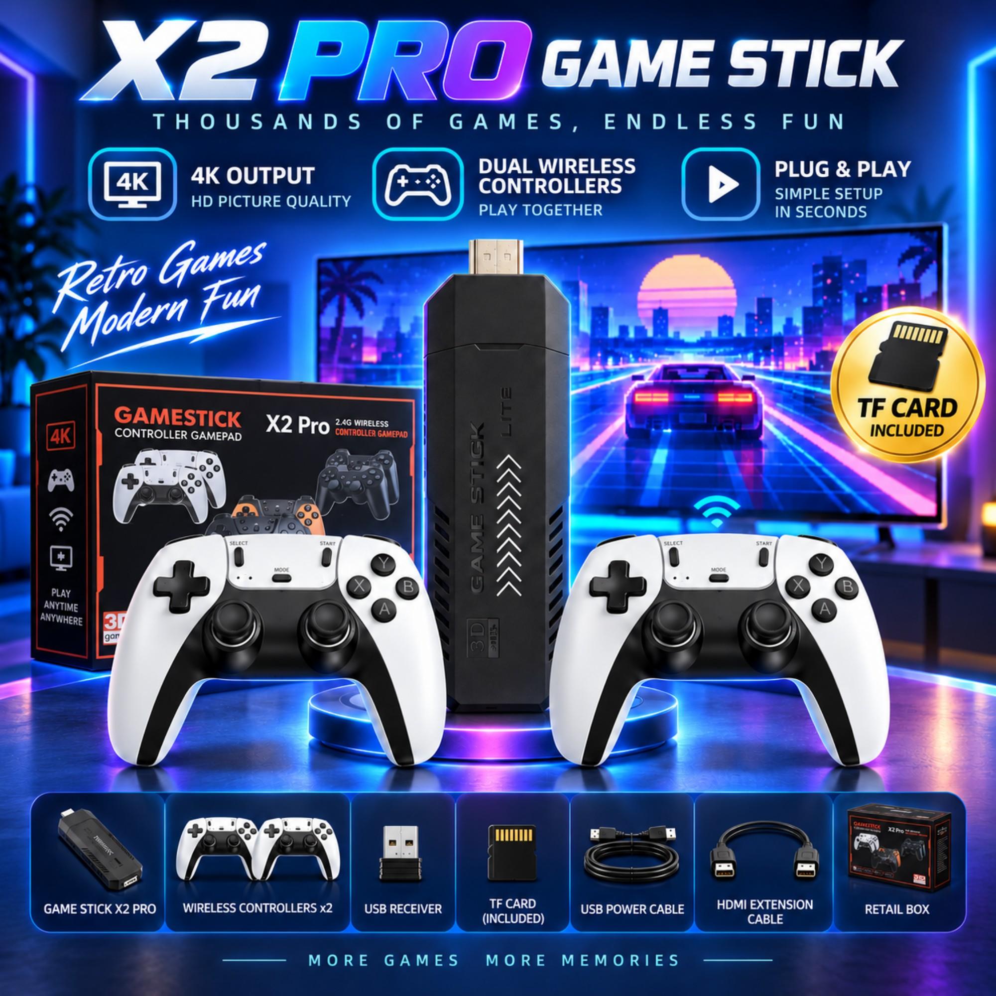 Gaming Console X2 - X2 PRO Game Stick, Konsol Video