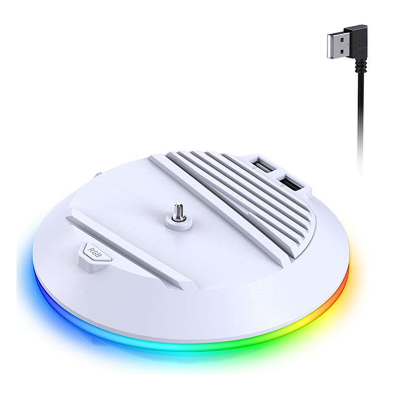Gaming Console Stand - AED7-Stand Vertikal Dengan Lampu RGB Untuk